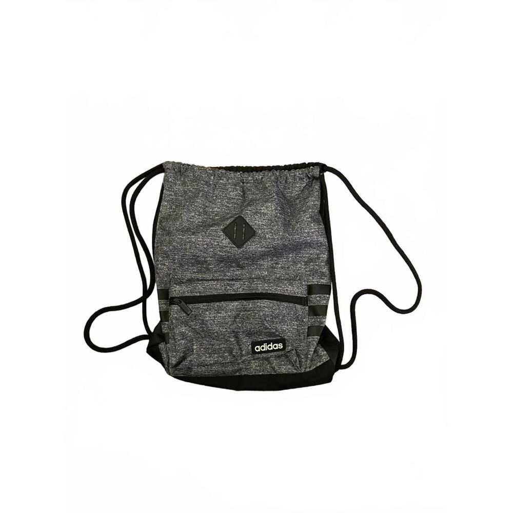 Adidas Drawstring Backpack Bag Charcoal and Black